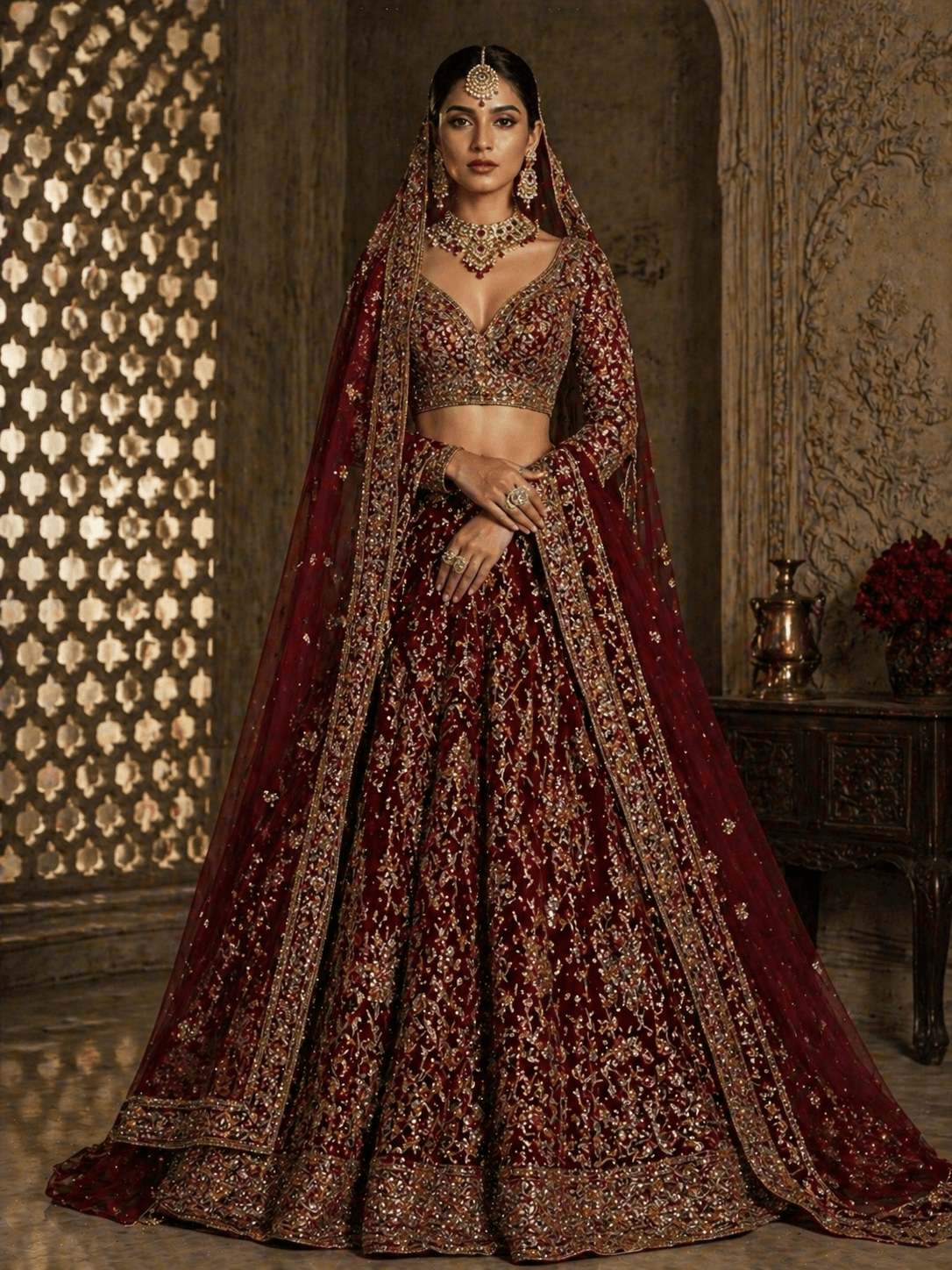 Crimson Lehenga